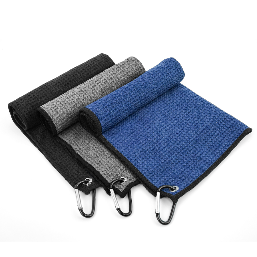Golf Towel Waffle - Mikrofiber Golf Havlusu Karabina Klipsli Waffle