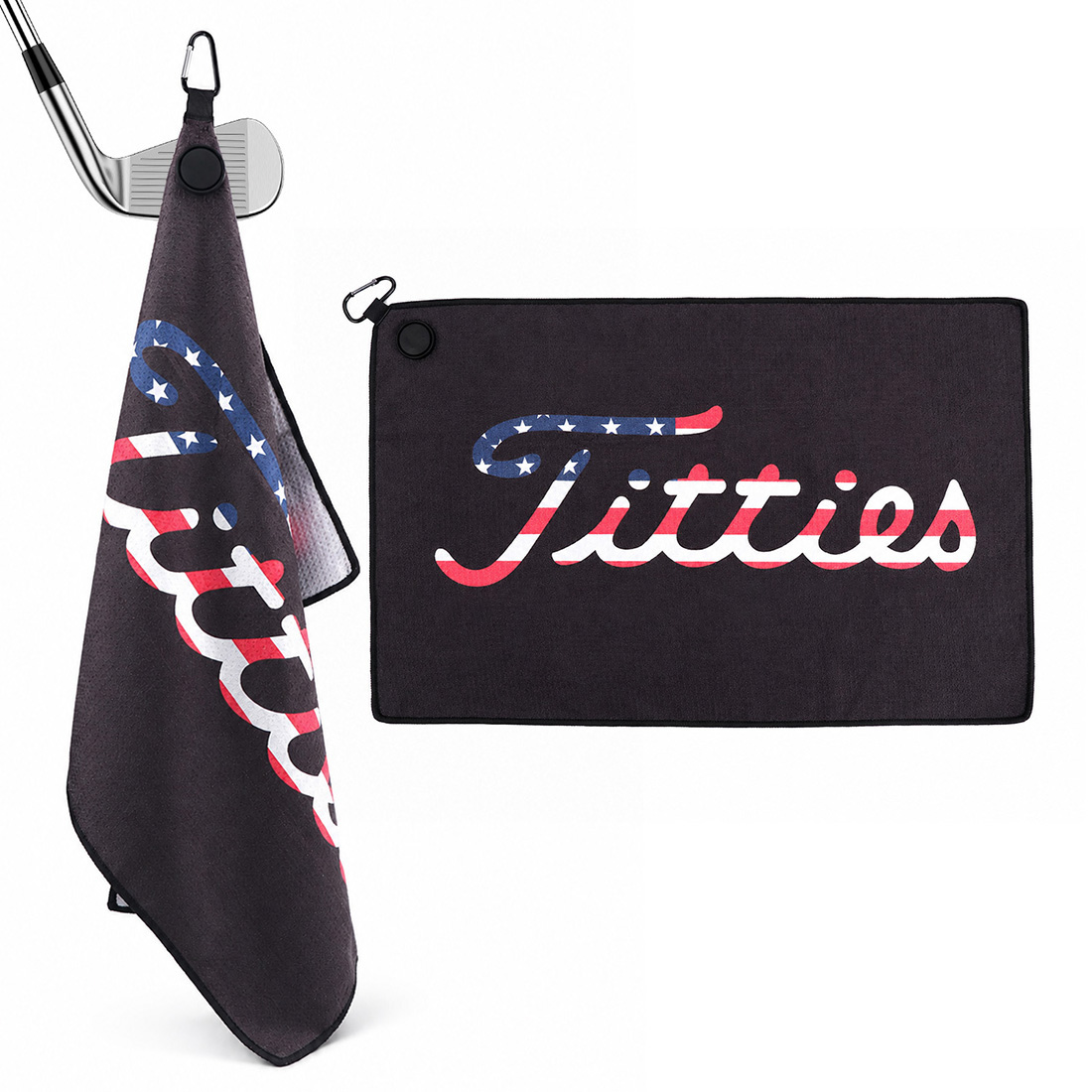 Golf Towel Waffle - Amerikan Bayraklı Manyetik Golf Havlusu 23.6