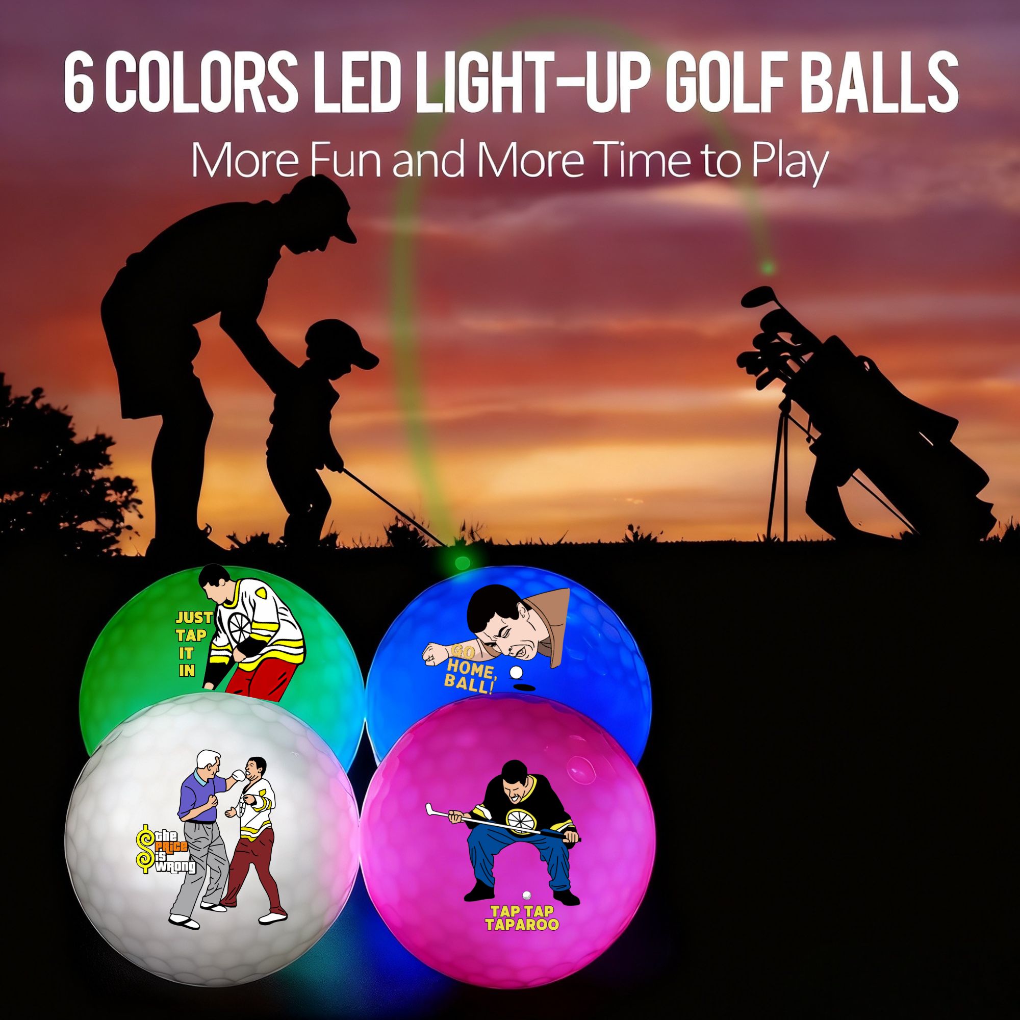 4 adet Karanlıkta Parlayan Gol - Golf Equipment Gifts incelemesi ve fiyatı